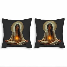 Set of 2 18x18in Throw Pillow Covers - Serene Flower Design