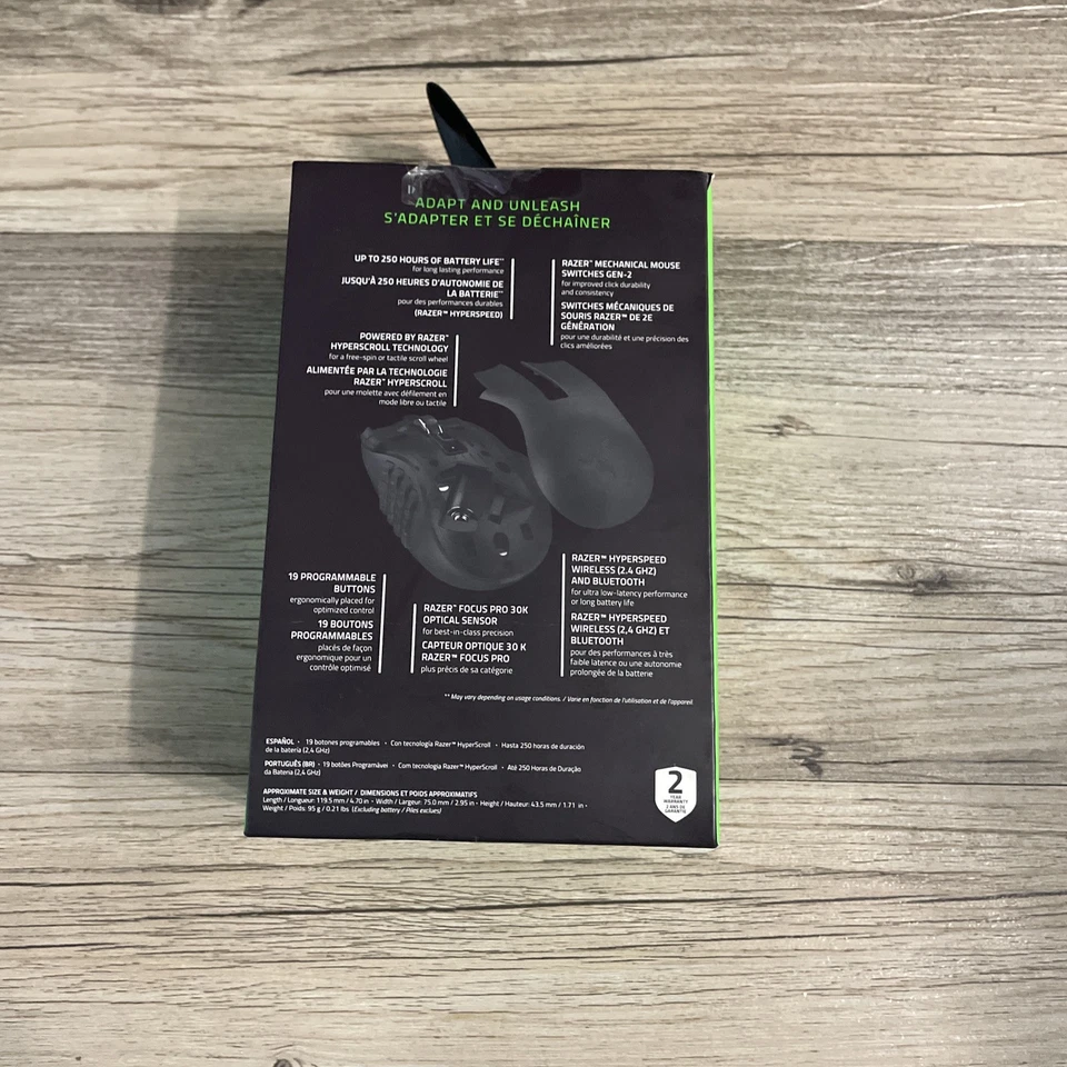 Razer Naga V2 HyperSpeed MMO Wireless Optical Gaming Mouse 19 Buttons - Black  - Image 3 of 3