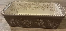 Temp-tations by Tara 10" Taupe & Cream floral lace Baking dish