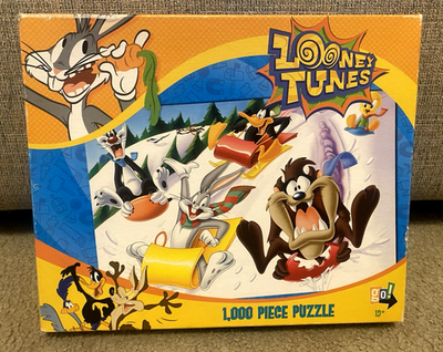 buggs bunny パズル 1000 PIECE LOONEY TUNES SLEDDING JIGSAW PUZZLE BUGS BUNNY, DAFFY