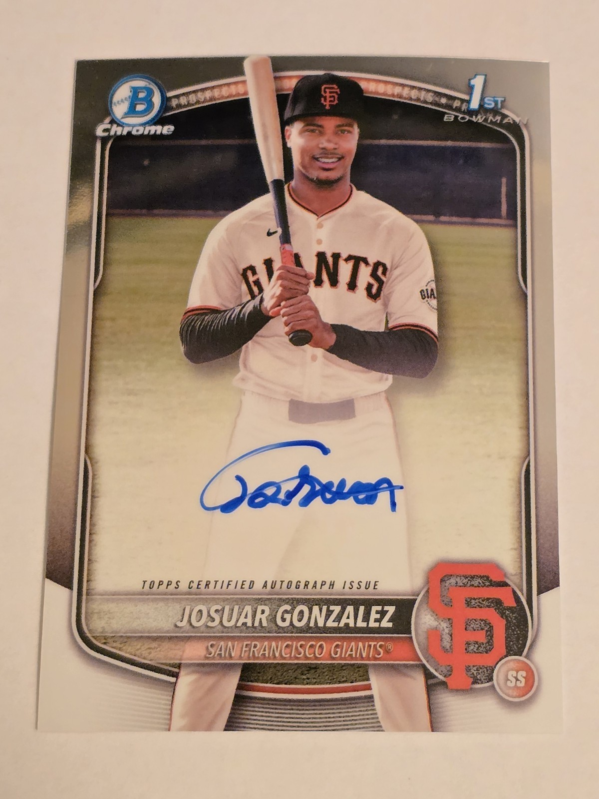 2025 Bowman Chrome Josuar Gonzalez 1st Base Auto Giants #CPA-JD