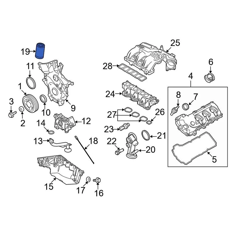 For Ford F-150 1997-2008 Ford E4FZ6731AB Engine Oil Filter Foto 3 de 4