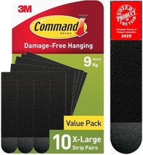 Command Picture Hanging Strips Black X-Large 10 Pairs (20 Strips) Adhesive Strip