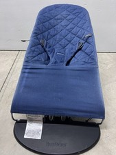 BabyBj rn Baby Bouncer Seat Chair Blue Quilted Fabric Seat