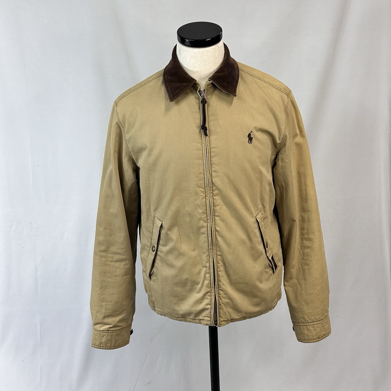 Polo Ralph Lauren Chore Jacket Tan Corduroy Collar Vintage Workwear Preppy