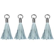 4Pcs Leather Keychain Tassels, Women Tassel Bag Charm, Mint Green