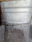 Galvanized Metal Washtub On Stand Beer Cooler with Drain Hole and Hose — photo 1