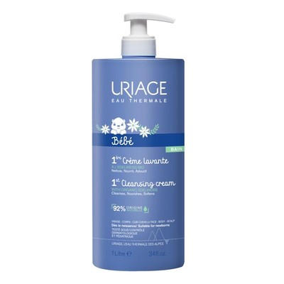 Uriage Bébé Waschcreme ohne Seife 1 l 1 l (1er Pack), mehrfarbig 