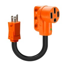 Ficstar 50 Amp to 110 Volt RV Adapter,NEMA 5-15P 12inch-15A 50A, orange