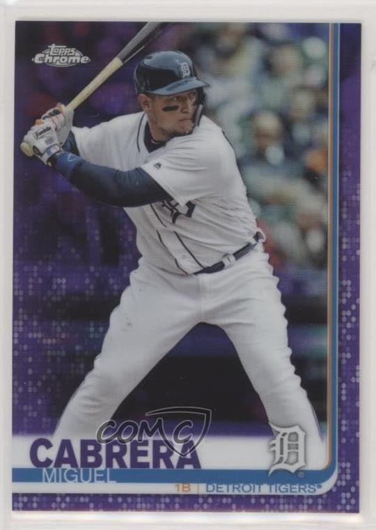 2019 Topps Chrome Purple Refractor 75/299 Miguel Cabrera #115 09if