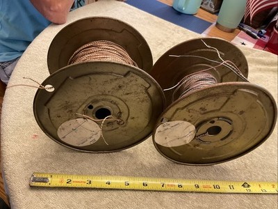 2 Antique western electric ? Telephone Switchboard Wire Spool Cloth Covered