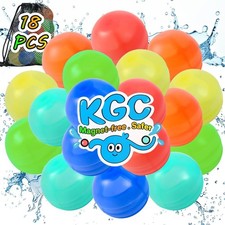 Reusable Water Balloons 18PCS No Magnet Self Sealing Silicone Toys Gifts for Kid