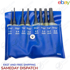 8 Pcs Forged Steel Pin Punch Set in Roll Up Case Rifle Gunsmithing Jewelers Auto