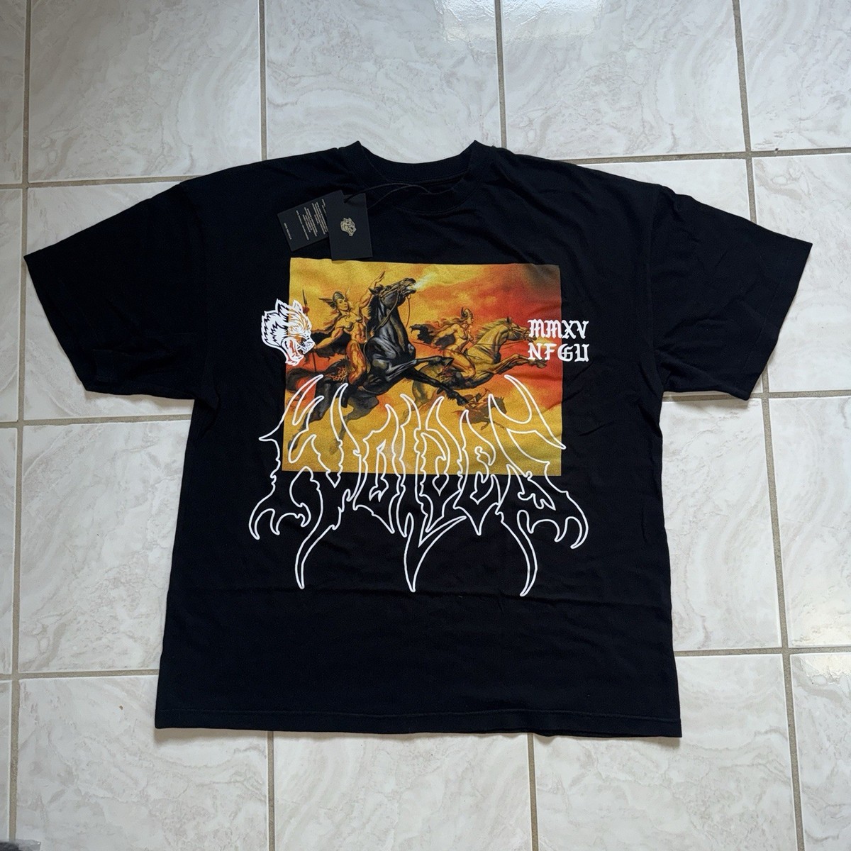 NEW Darc Sport MMXV NFGU Horseman Tee L Black Oversized Graphic 