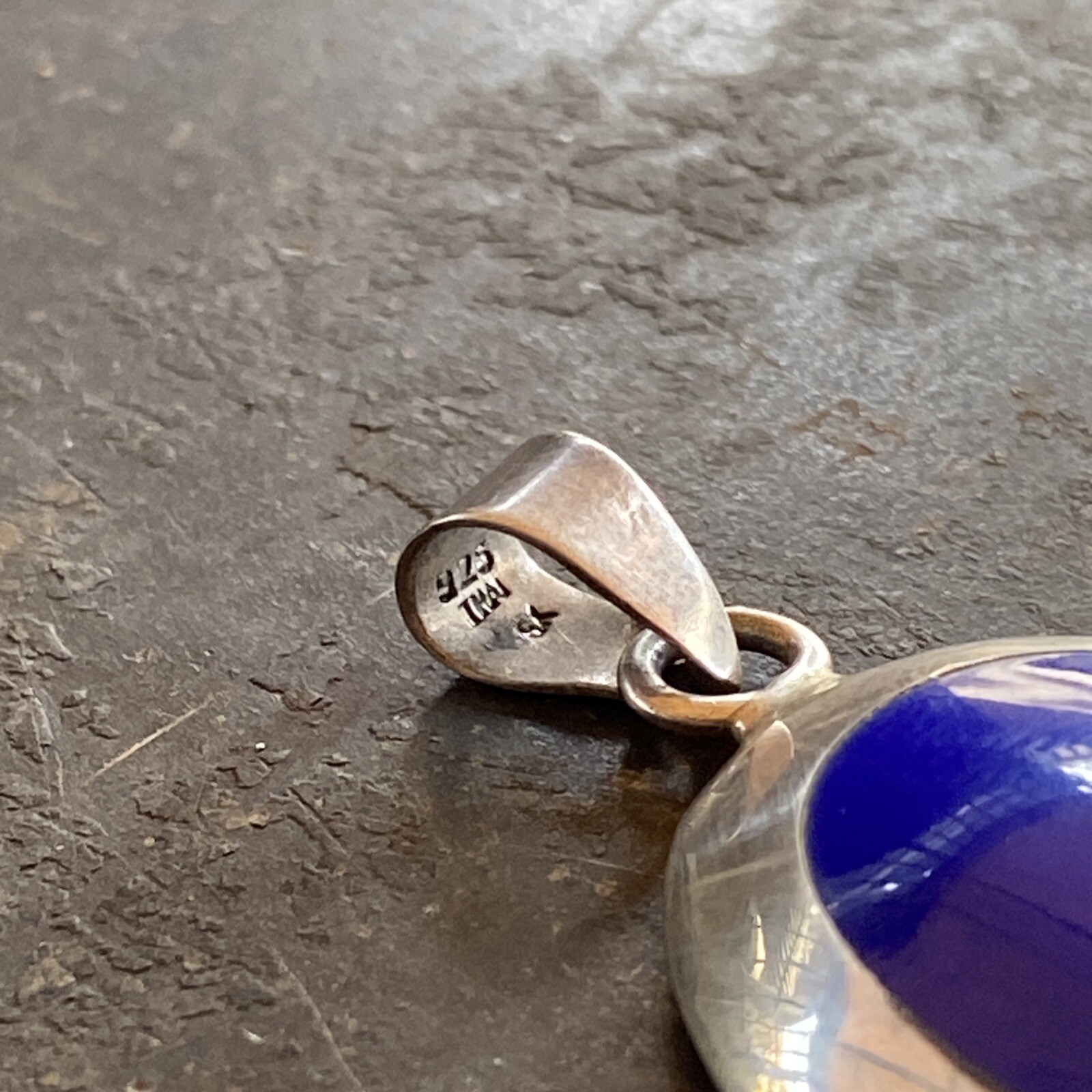 Sterling Silver Lapis Oval Statement Pendant - image 4