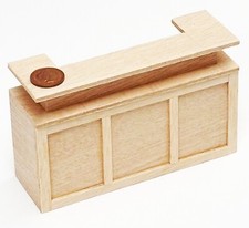 Casa delle Bambole Bancone Bar in Legno a Forma di U Finitura Naturale con Angoli Quadrati tumdee