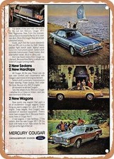 Metal Sign - 1977 Mercury Cougar Sedan Hardtop Wagon Vintage Ad Metal Sign - 1977 Mercury Cougar Sedan Hardtop Wagon Vintage Ad