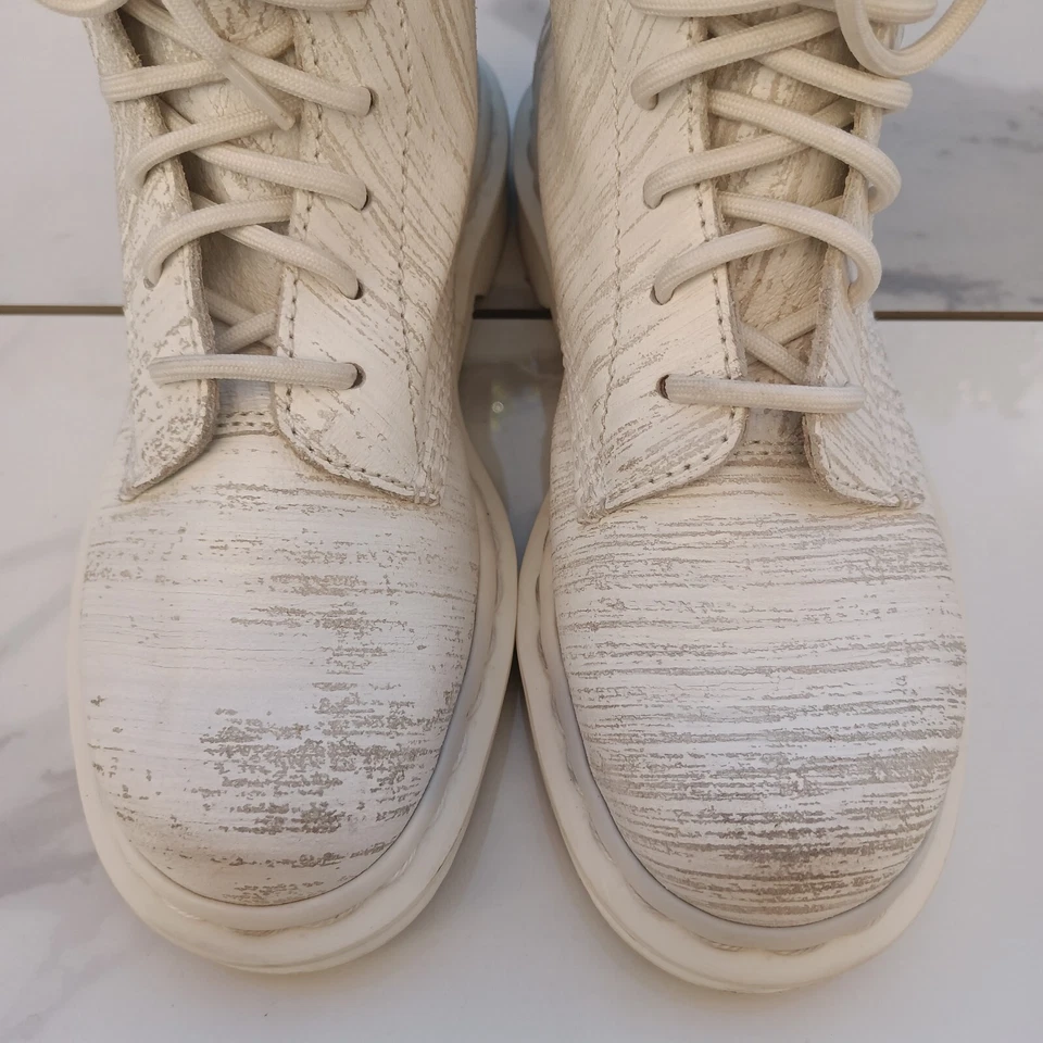 Botas de combate Dr. Martens Doc 1460 Pascal blancas a rayas para mujer talla 5 Foto 2 de 4