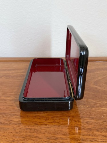 Fedoskino Russian Collection Trinket Box Hand Painted Woman Black Lacquer Signed - Picture 6 of 10