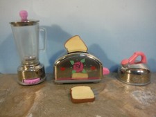 BARBIE KITCHEN LITTLES BLENDER, TOASTER TEA KETTLE SET FREE SHIPPING