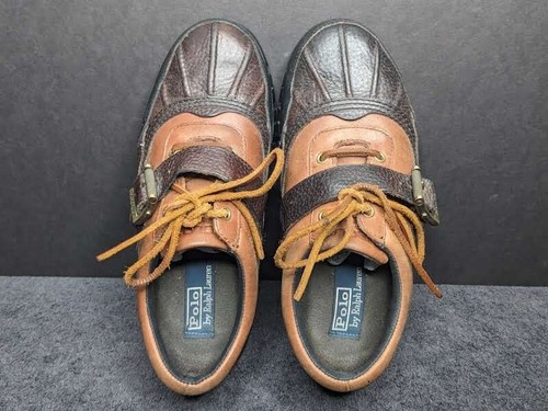 DE COLECCIÓN Polo Ralph Lauren Botas Para Hombre Talla 8.5 D Cuero Correa Superior Baja Logotipo Pato - Imagen 8 de 10