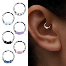 Opal Ear Cartilage Daith Piercing Surgical Stainless Steel Septum Nose Ring 1Pc