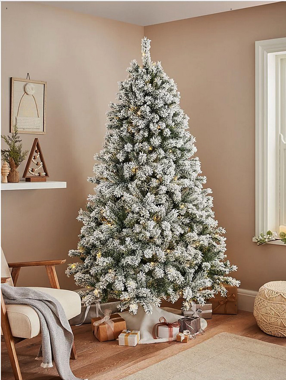 Christmas Tree Holiday Decoration Artificial PreLit Xmas Tree Flocked