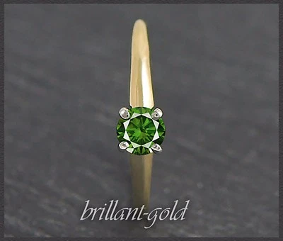 Diamant Brillant Ring mit 0,30ct, Damen Solitär aus 585 Gelbgold/Weißgold, Neu - Bild 1 von 3