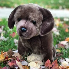 Auswella®Remington™15" Chocolate Sitting Labrador Retriever-Plush Stuffed Animal