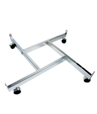 Base gondola a griglia, 4 vie con ruote, supporto espositivo per pannello in rete a griglia