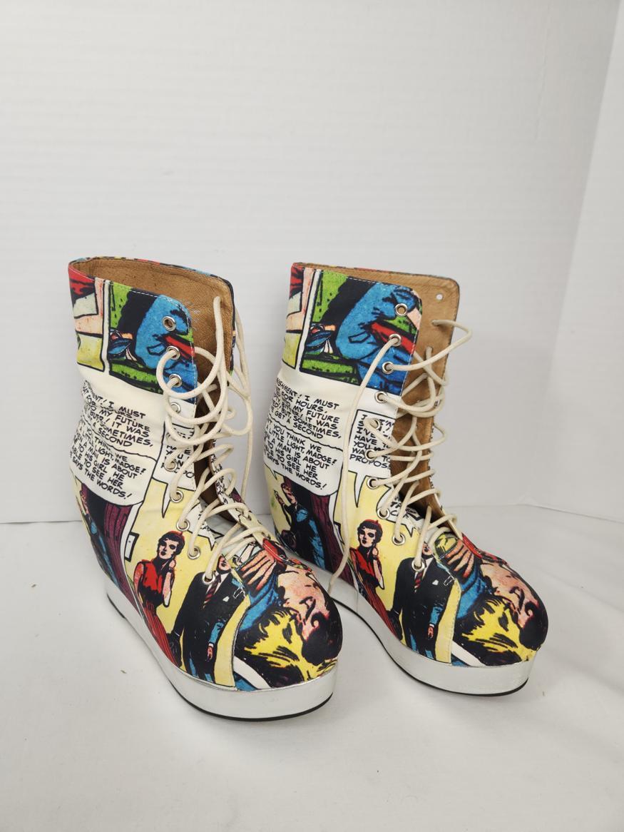 BlackMilk Jeffrey Campbel Comic Damsel Leather Platform Boots