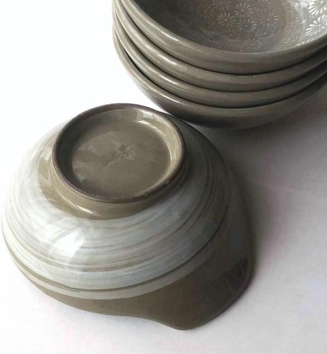 Bankoyaki Ginpo Touki Tonsui Hana-Mishima Set of 5 Pot Dish Made in Japan New - Picture 2 of 4