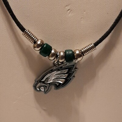 NFL PHILADELPHIA EAGLES Pendant Charm / 22" Black Rope Necklace | eBay