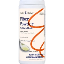 Fiber Powder Psyllium Husk Supplement Unflavored Foster & Thrive 48 Doses13 oz