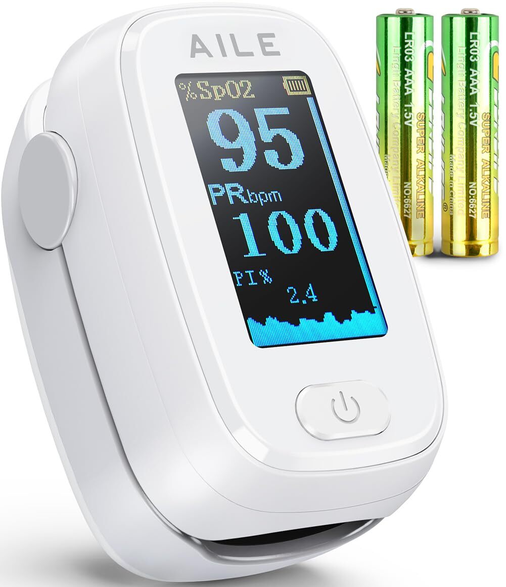 Pulse Oximeter with Fingertip Oxygen Meter AILE Compact Fingertip Pulse Oxim...