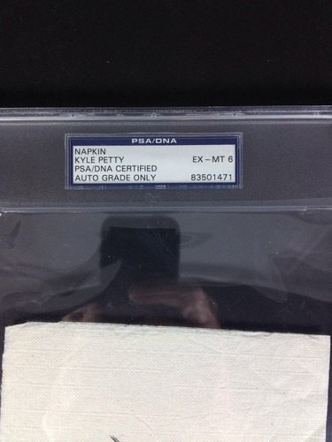 Autógrafo Kyle Petty firmado 5X5 servilleta ""rara"" PSA/ADN grado 6 EX-MT losada - Imagen 2 de 4