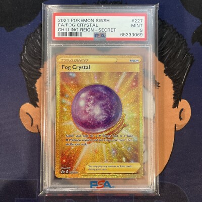 PSA 9 MINT 2021 Pokemon Chilling Reign FOG CRYSTAL #227 Full Art