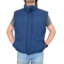 REI vintage goose down puffer vest navy blue S/M