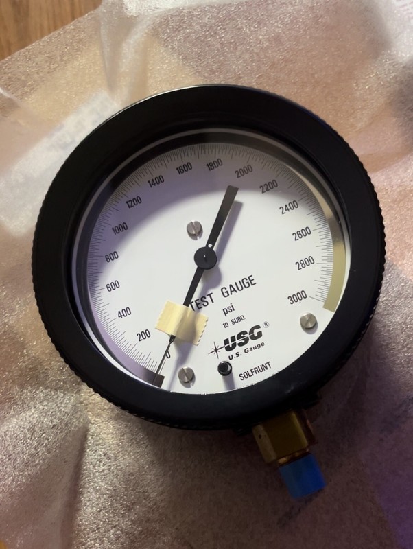 USG Test Gauge 3000 Psi 1/2