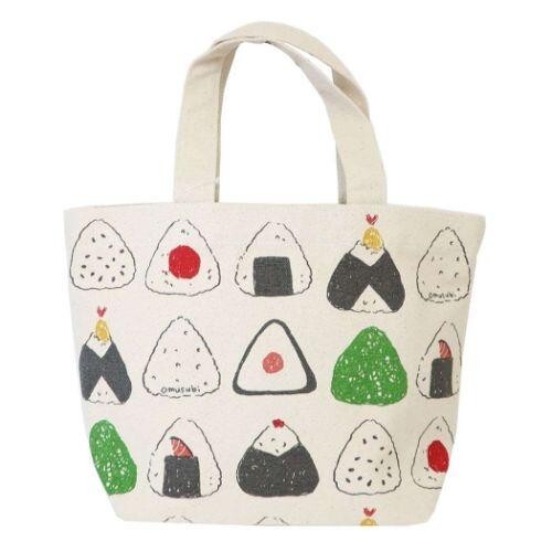 【RONRON】 PETIT SQUARE MINI TOTE BAG ★送料・関税込★ FRIENDSHILL Onigiri Rice Ball Design Cotton Canvas Mini Tote