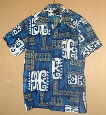 VINTAGE PARADISE SPORTSWEAR 100 COTTON TIKI PRINT HAWAIIAN SHIRT- M 