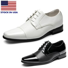 Men's Patent Vegan Leather Tuxedo Dress Shoes Formal Lightweight Oxfords