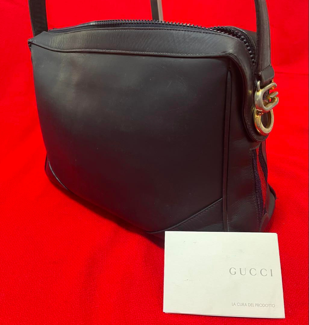 GUCCI Old Sherry Navy Large Capacity Shoulder Bag-image