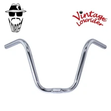 GENUINE ORIGINAL LOWRIDER 9" RISE VINTAGE STEEL V HANDLEBAR 25.4MM IN CHROME