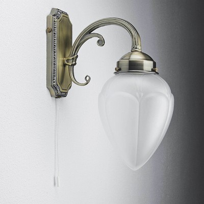 Jugendstil Wandleuchte E27 Wandlampe In Messing Antik Mit