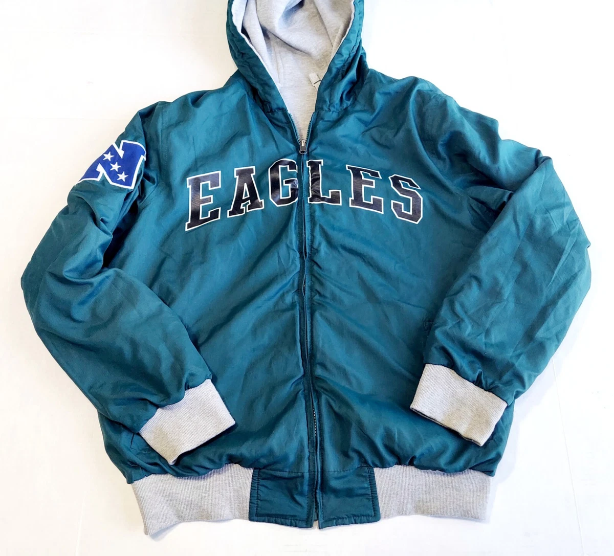Philadelphia Eagles Jacket Hoodie Medium Reversible NFL G III Green Gray  Mens