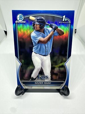 2023 Bowman Chrome Xavier Isaac True Blue Refractor /150 Rays 1st 