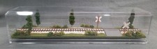 HO SCALE 16" SINGLE TRACK- TRAIN DISPLAY CASE-SUMMER SCENE-w/ RAILROAD CROSSING