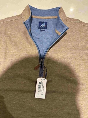 Johnnie-O Performance Baumwolle viertel Reißverschluss Pullover Brown Med Camel