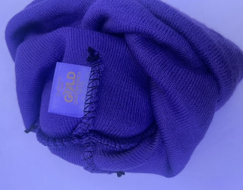 ATHLETA Beanie Womens Large Gold Over America Tour Simone Biles Pom Pom Hat - Picture 3 of 3